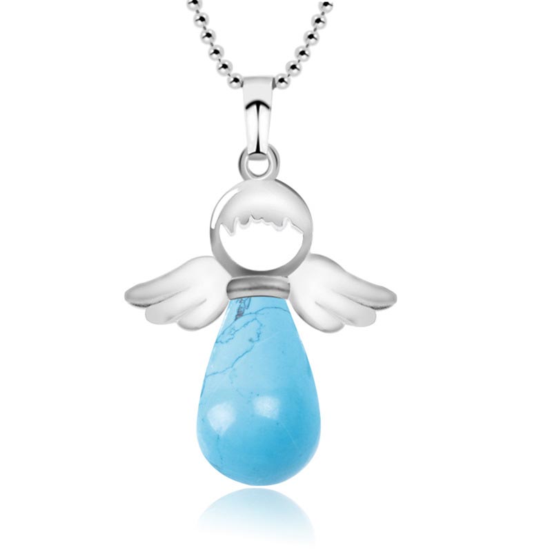 Buddha Stones Little Angel Wings Natural Crystal Luck Necklace Pendant (Extra 35% Off | USE CODE: FS35)