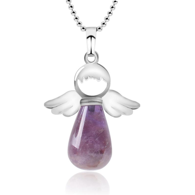 Buddha Stones Little Angel Wings Natural Crystal Luck Necklace Pendant (Extra 35% Off | USE CODE: FS35)