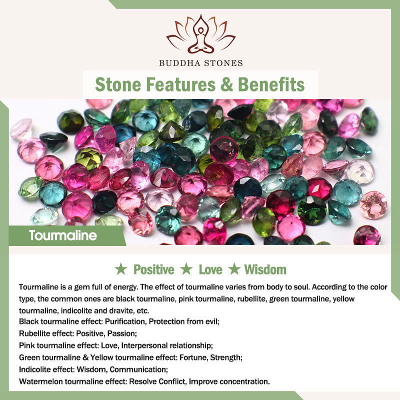 Love and Wisdom Peace Buckle Tourmaline Chalcedony Bracelet