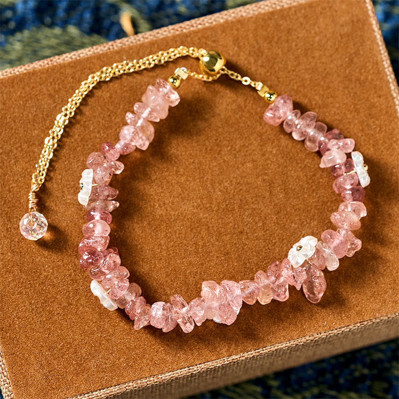 FREE Today: Spiritual and Positive Irregular Crystal Flower Design Amethyst White Crystal Bracelet