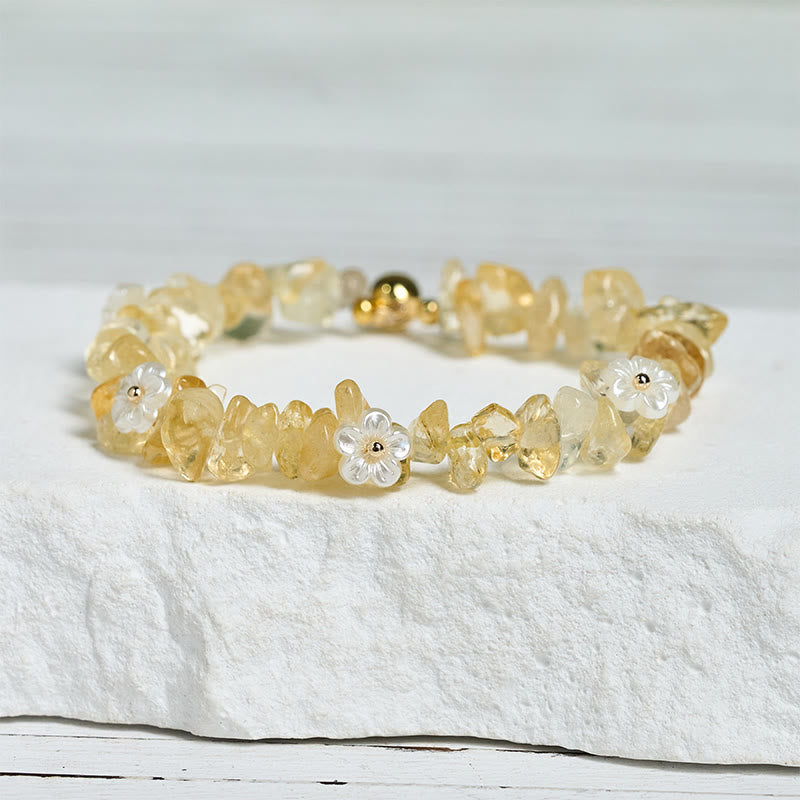 FREE Today: Spiritual and Positive Irregular Crystal Flower Design Amethyst White Crystal Bracelet
