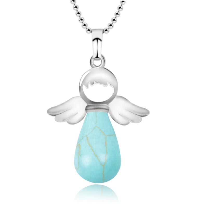 Buddha Stones Little Angel Wings Natural Crystal Luck Necklace Pendant (Extra 35% Off | USE CODE: FS35)