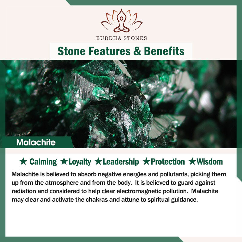 Buddha Stones Natural Malachite Calm Necklace & Bracelet (Extra 30% Off | USE CODE: FS30)