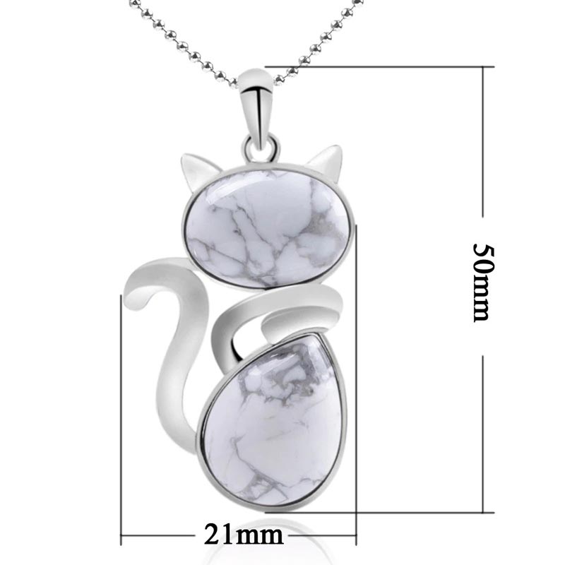 Buddha Stones Cat Pattern Natural Crystal Protection Necklace Pendant (Extra 35% Off | USE CODE: FS35)