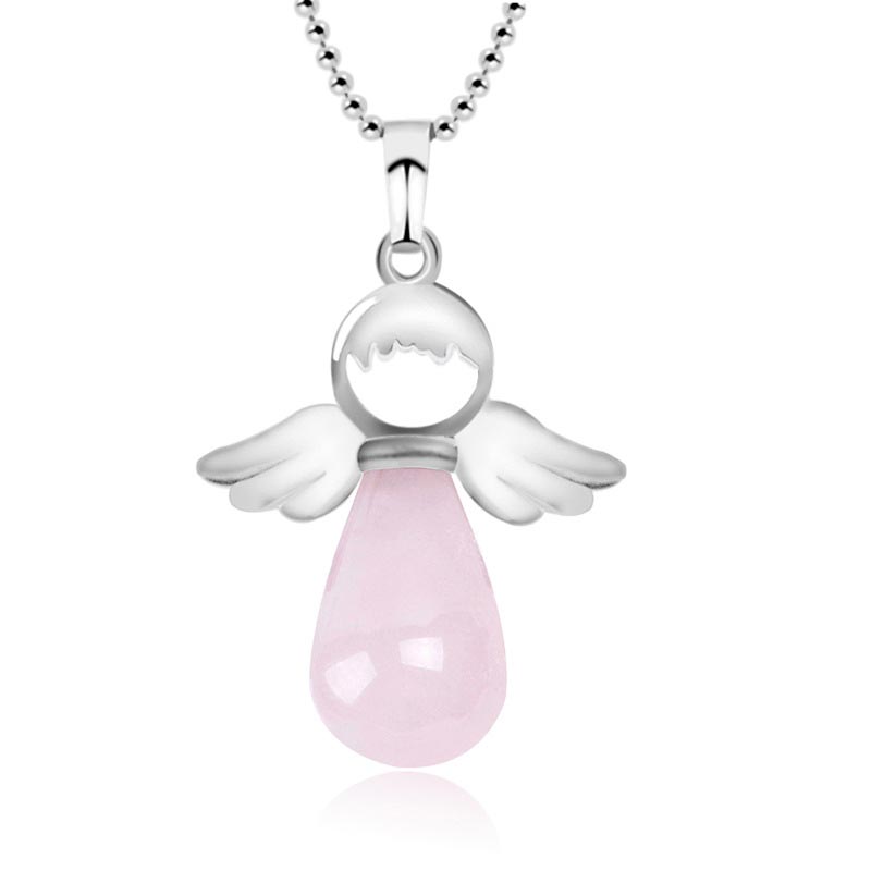 Buddha Stones Little Angel Wings Natural Crystal Luck Necklace Pendant (Extra 35% Off | USE CODE: FS35)