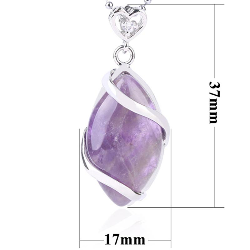 Buddha Stones Marquise Pattern Natural Crystal Stone Charm Necklace Pendant (Extra 35% Off | USE CODE: FS35)