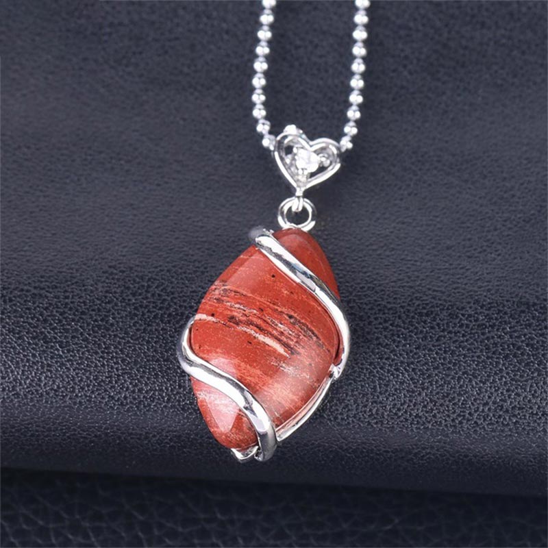 Buddha Stones Marquise Pattern Natural Crystal Stone Charm Necklace Pendant (Extra 35% Off | USE CODE: FS35)
