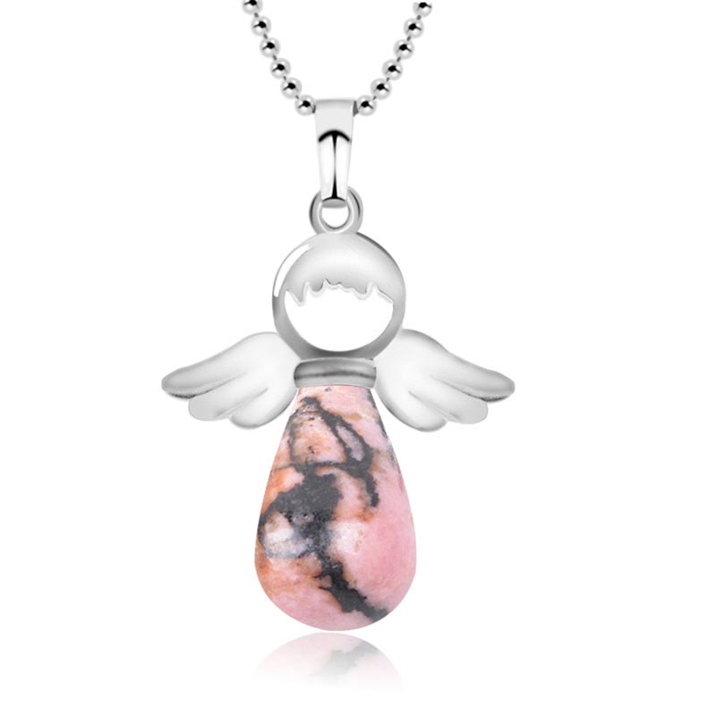Buddha Stones Little Angel Wings Natural Crystal Luck Necklace Pendant (Extra 35% Off | USE CODE: FS35)