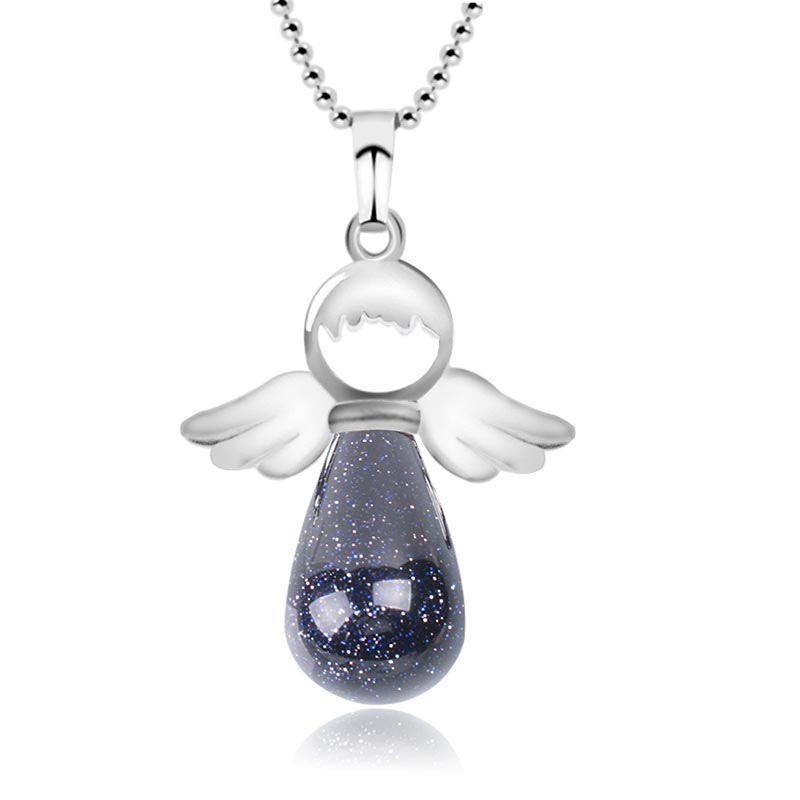 Buddha Stones Little Angel Wings Natural Crystal Luck Necklace Pendant (Extra 35% Off | USE CODE: FS35)