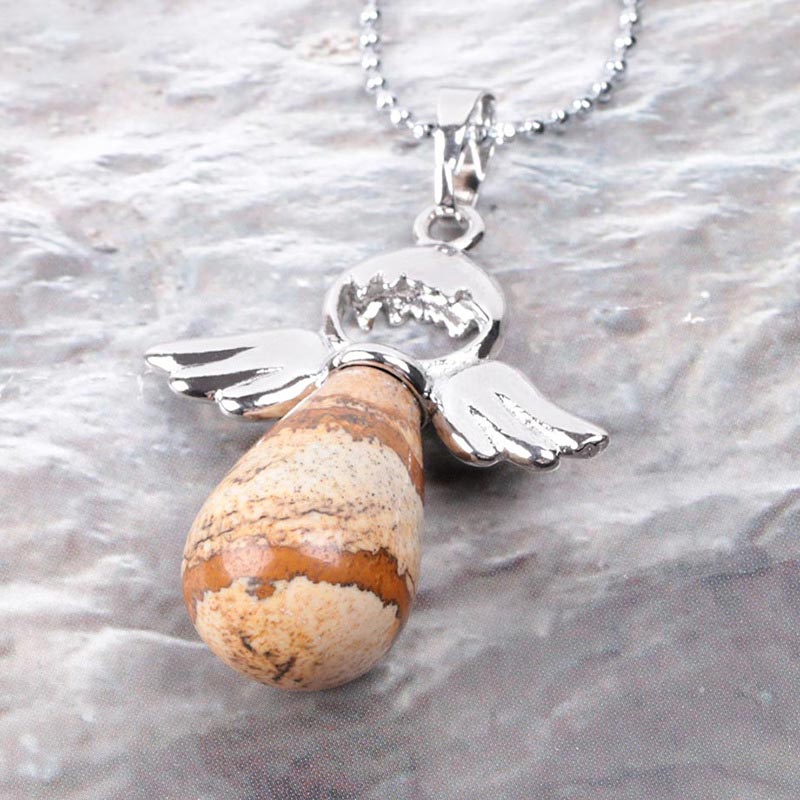 Buddha Stones Little Angel Wings Natural Crystal Luck Necklace Pendant (Extra 35% Off | USE CODE: FS35)