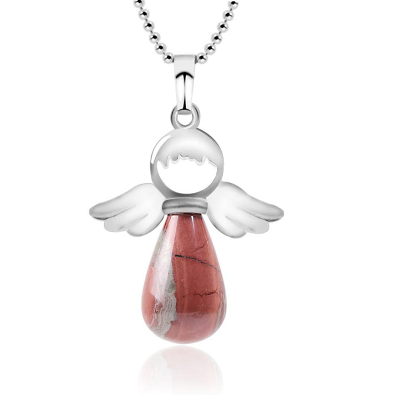 Buddha Stones Little Angel Wings Natural Crystal Luck Necklace Pendant (Extra 35% Off | USE CODE: FS35)