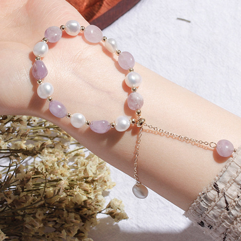 Buddha Stones Natural Blue Aventurine Crystal Pearl Bead Healing Bracelet (Extra 35% Off | USE CODE: FS35)