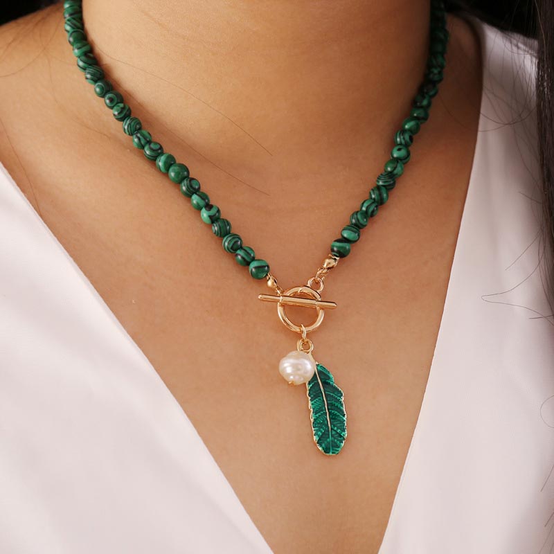 Buddha Stones Natural Malachite Calm Necklace & Bracelet (Extra 30% Off | USE CODE: FS30)
