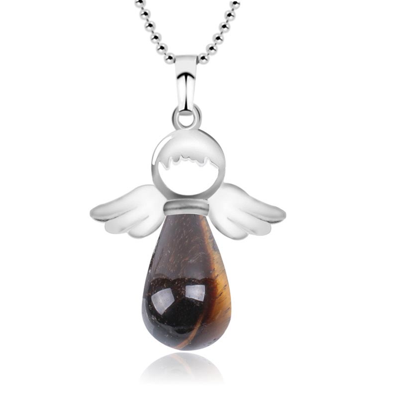 Buddha Stones Little Angel Wings Natural Crystal Luck Necklace Pendant (Extra 35% Off | USE CODE: FS35)