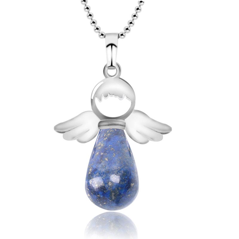 Buddha Stones Little Angel Wings Natural Crystal Luck Necklace Pendant (Extra 35% Off | USE CODE: FS35)