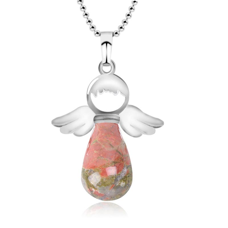 Buddha Stones Little Angel Wings Natural Crystal Luck Necklace Pendant (Extra 35% Off | USE CODE: FS35)