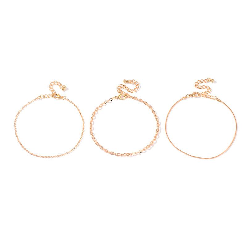 Three Layers Anklets Bracelet Beach Anklet Set Chain Anklet