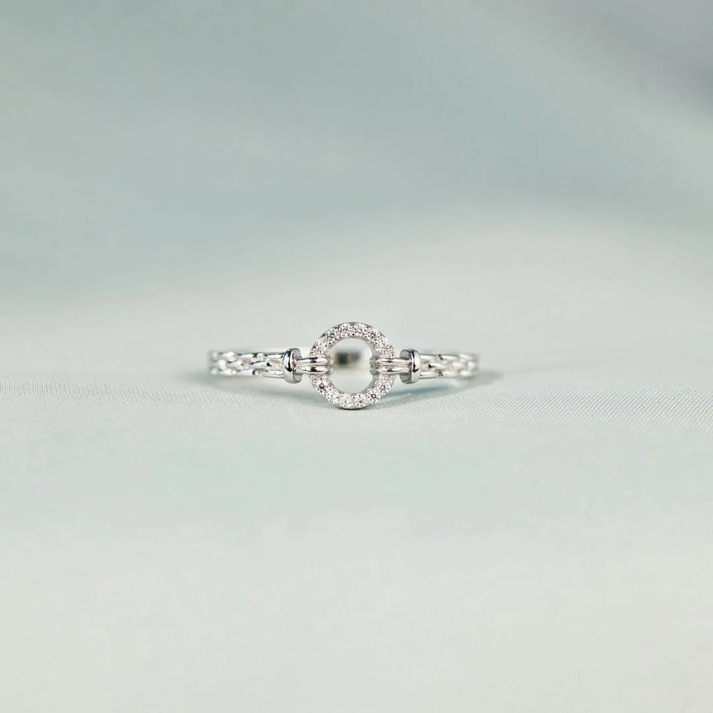 I Will Be With You Pavé Open Circle Ring