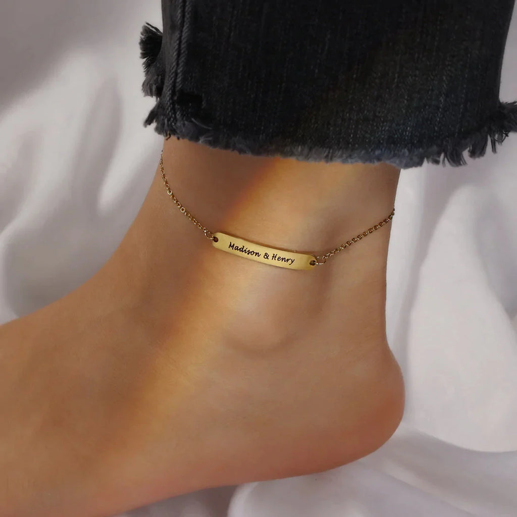 Personalized Name Anklet ID Bracelet Anklet for Women