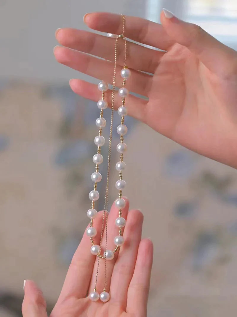 Fashion tassel pearl necklace