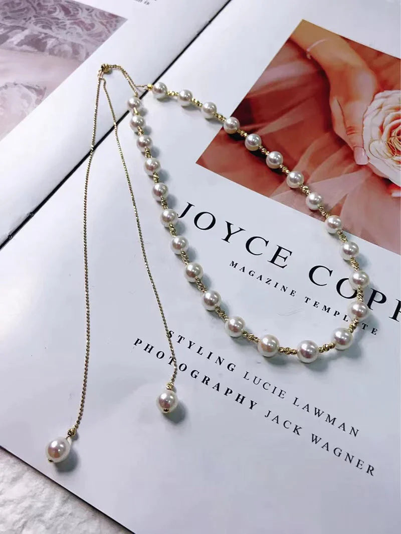 Fashion tassel pearl necklace