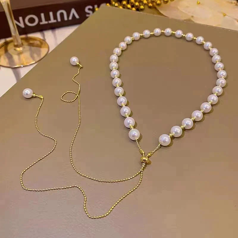 Fashion tassel pearl necklace