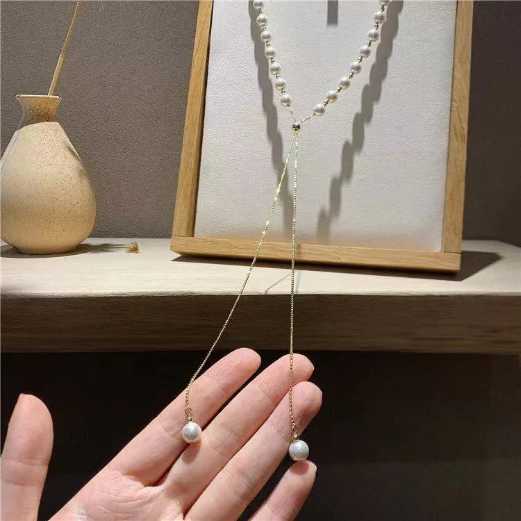 Fashion tassel pearl necklace