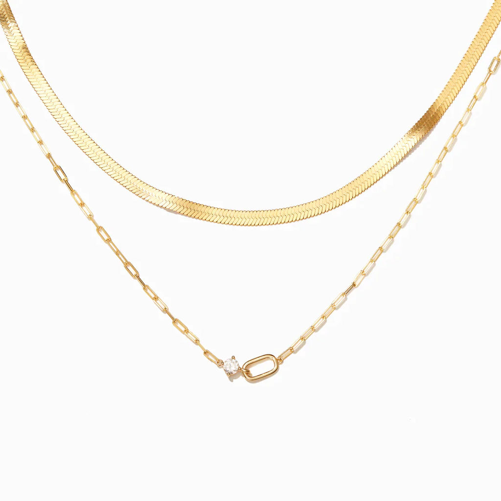 Link Layered Necklace Set