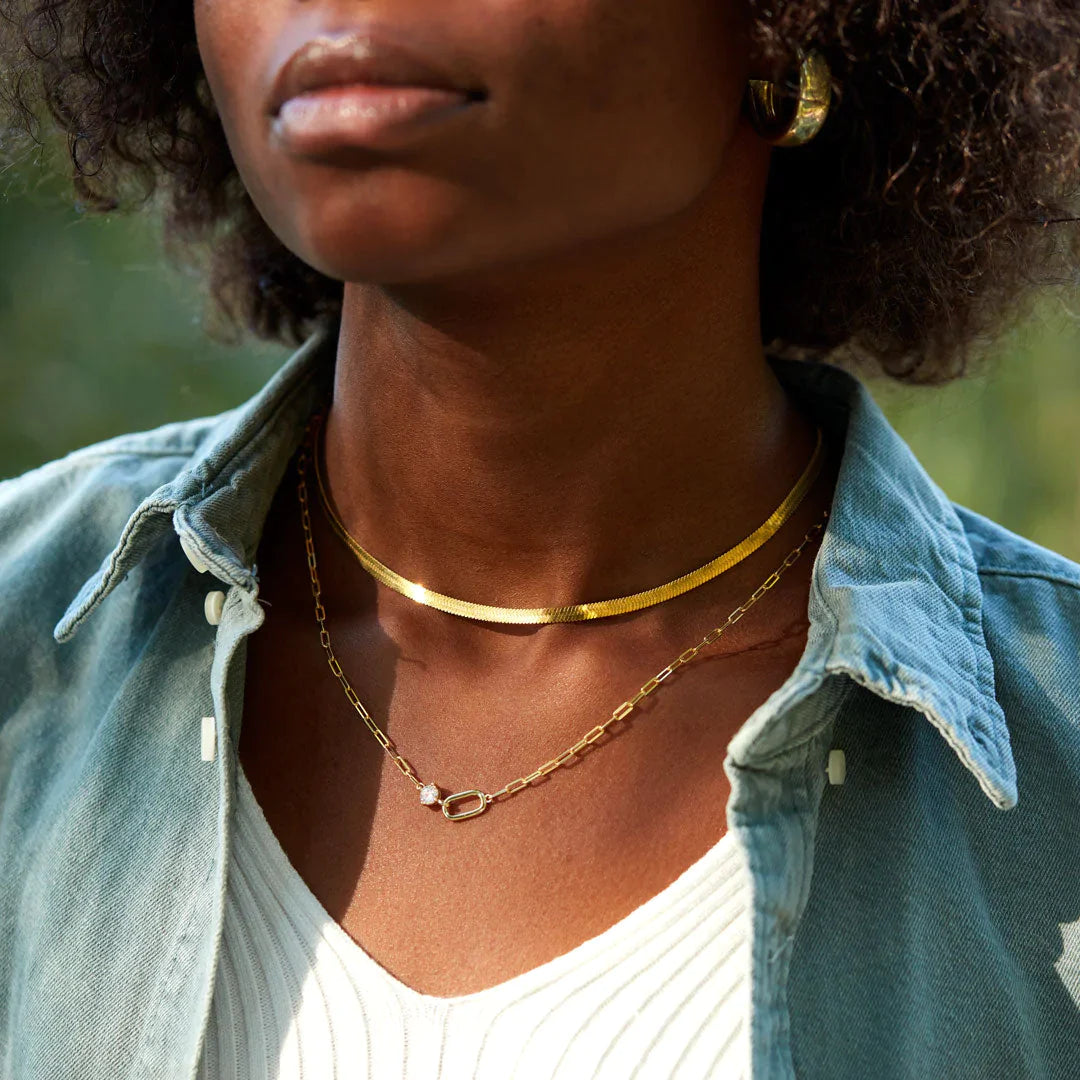 Link Layered Necklace Set