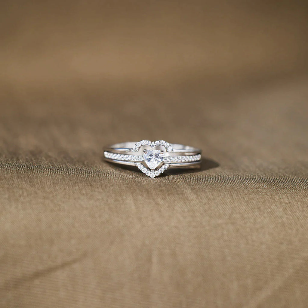 You Are The Girl Layered Heart Ring