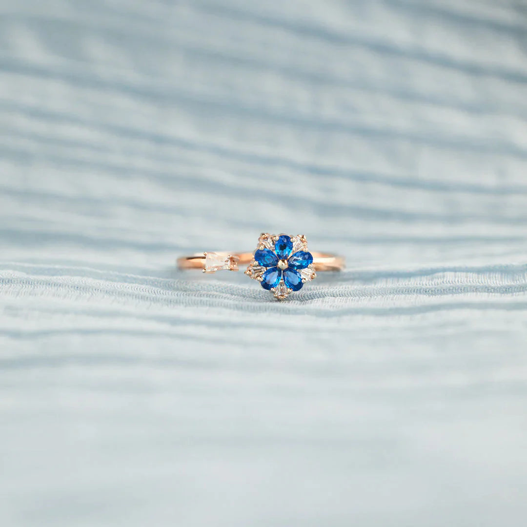 I Will Always Be There Gem Flower Ring