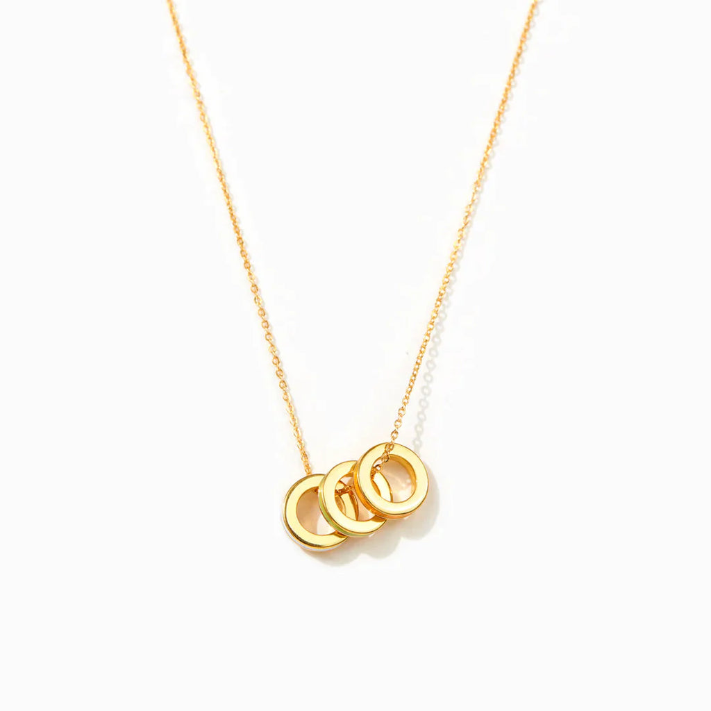 You Are Loved Enamel Triple Circle Necklace