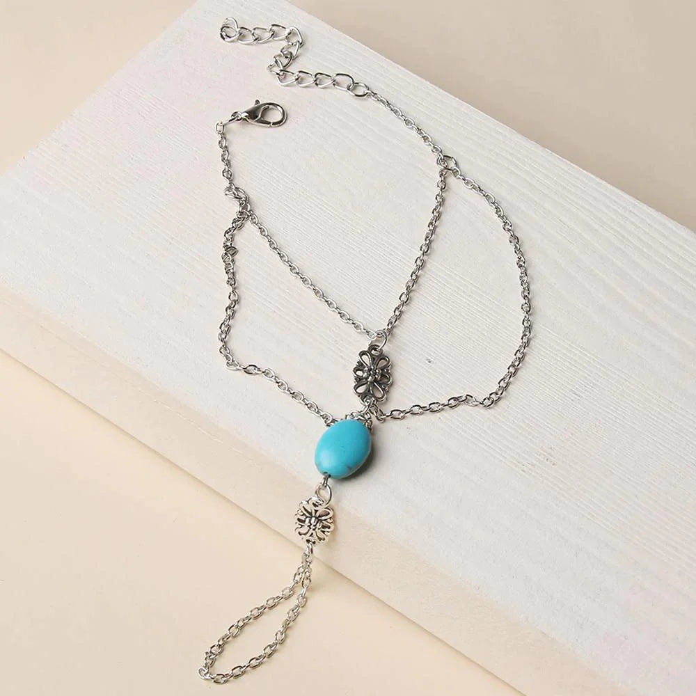 Cuban Chain Anklet Connecting Toes Fashion Jewelry for Women