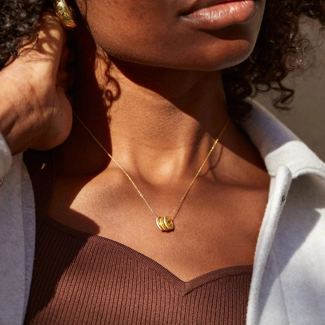 You Are Loved Enamel Triple Circle Necklace