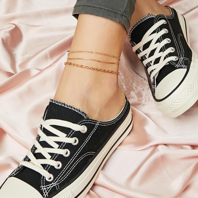 Three Layers Anklets Bracelet Beach Anklet Set Chain Anklet