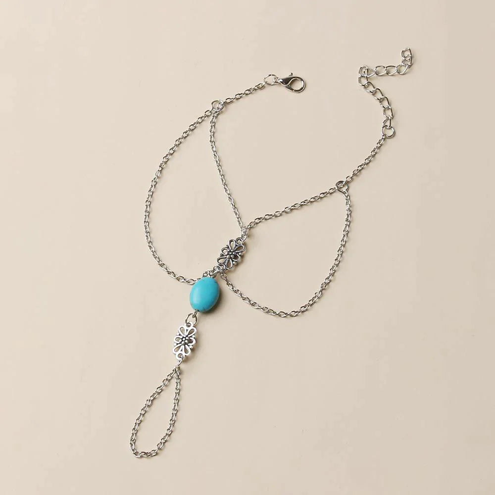 Cuban Chain Anklet Connecting Toes Fashion Jewelry for Women