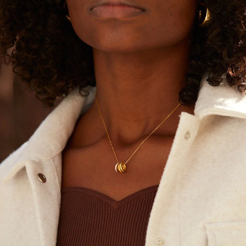 You Are Loved Enamel Triple Circle Necklace