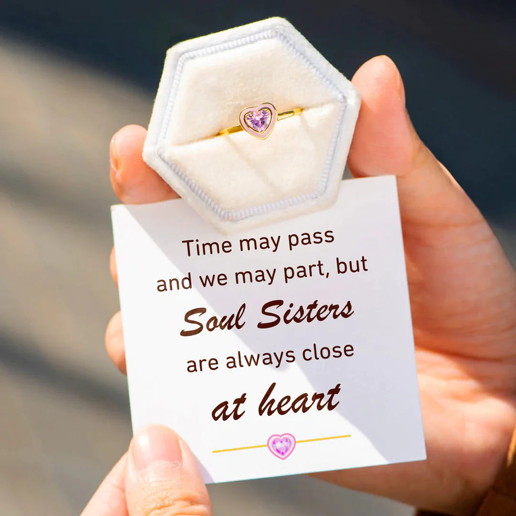 Soul Sisters Enamel Solitaire Heart Ring