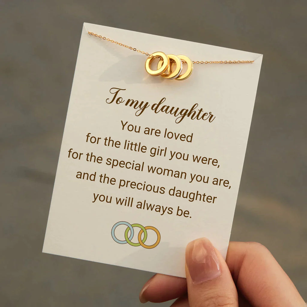 You Are Loved Enamel Triple Circle Necklace