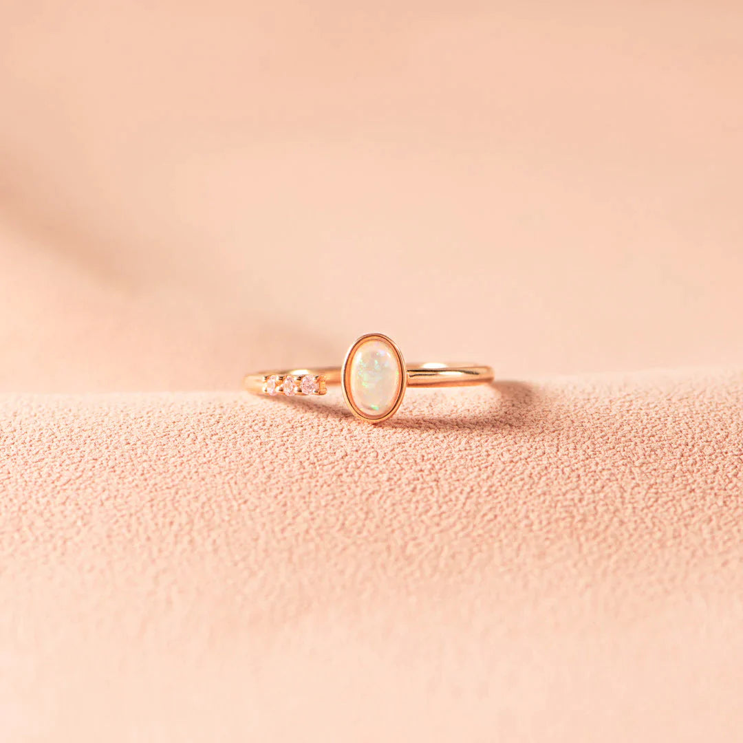Best Mom Oval Opal Ring