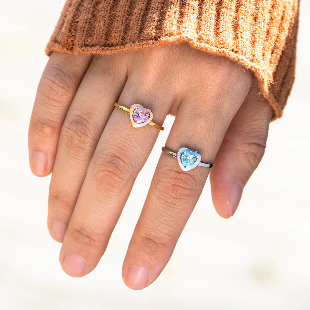 Soul Sisters Enamel Solitaire Heart Ring
