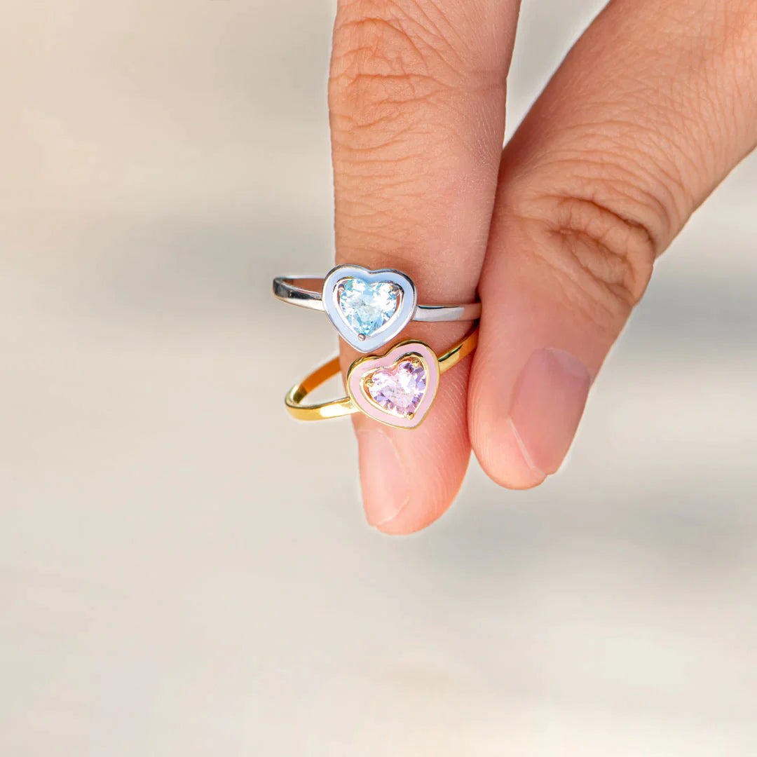 Soul Sisters Enamel Solitaire Heart Ring