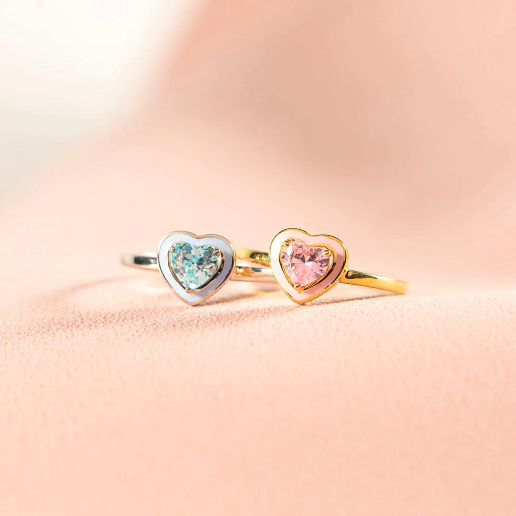 Soul Sisters Enamel Solitaire Heart Ring