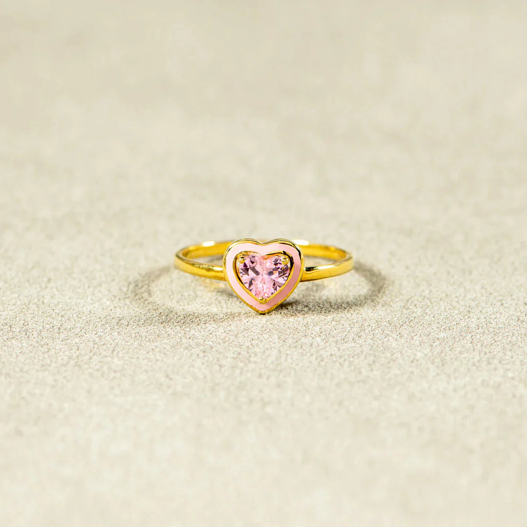 Soul Sisters Enamel Solitaire Heart Ring