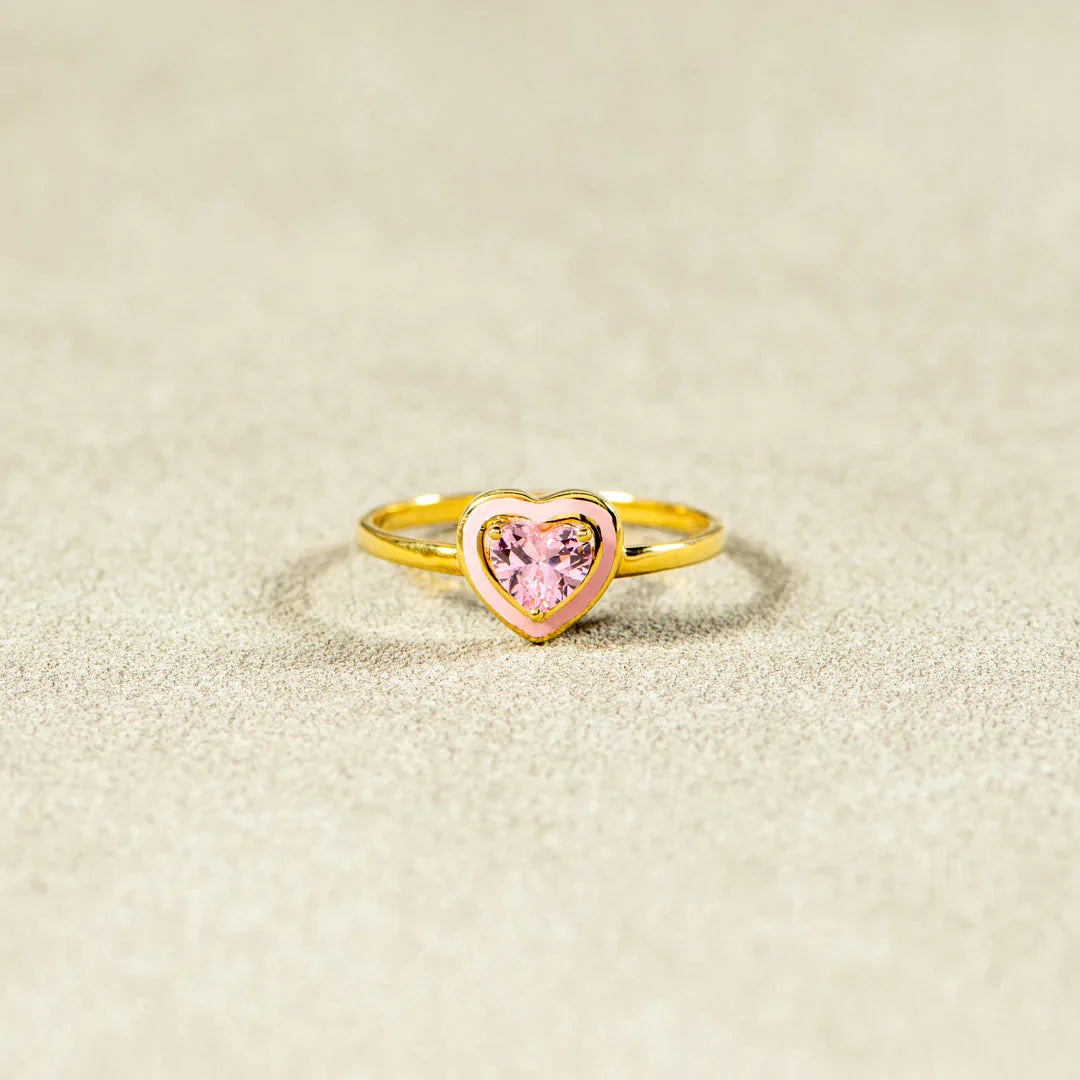 Soul Sisters Enamel Solitaire Heart Ring