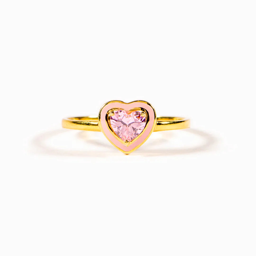 Soul Sisters Enamel Solitaire Heart Ring
