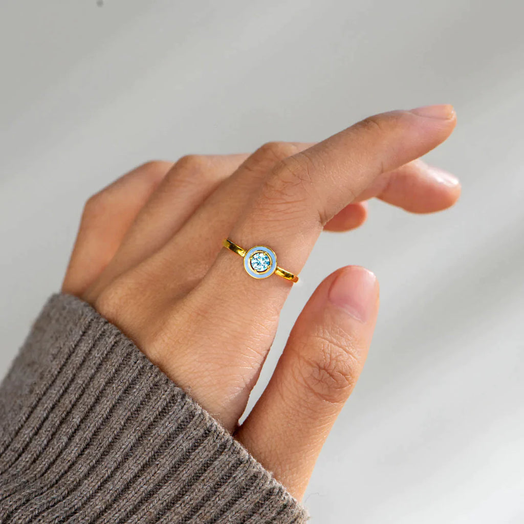 Soul Sister Enamel Round Cut Ring