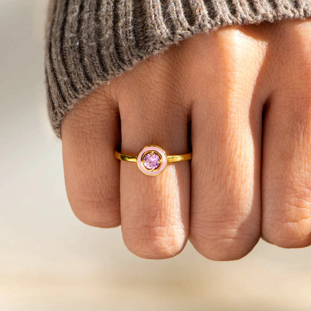 Soul Sister Enamel Round Cut Ring