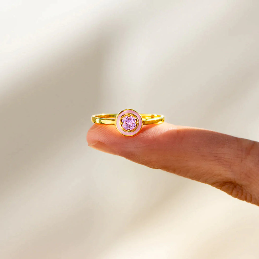 Soul Sister Enamel Round Cut Ring