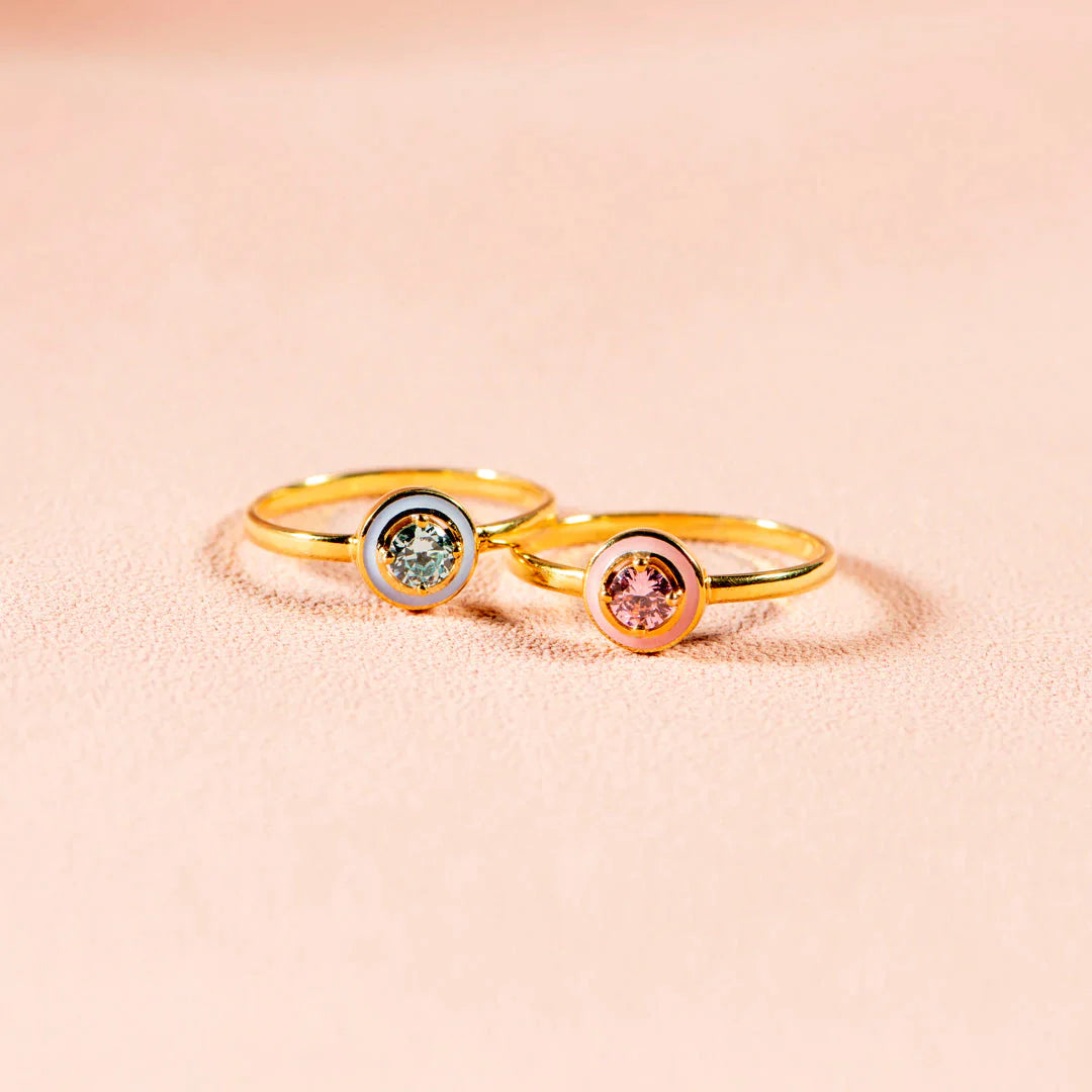 Soul Sister Enamel Round Cut Ring